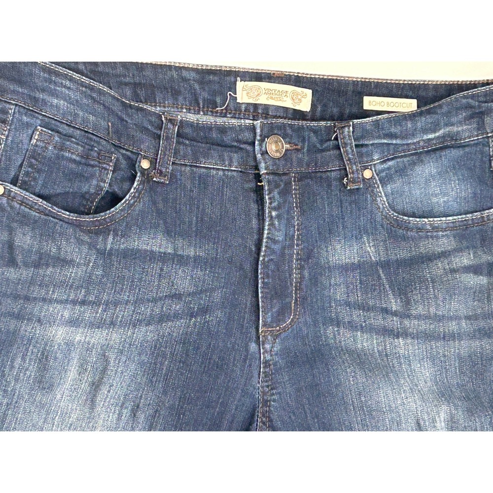Vintage America Boho Bootcut Jeans Women's Size 10/30 Medium Wash Denim - Picture 4 of 8
